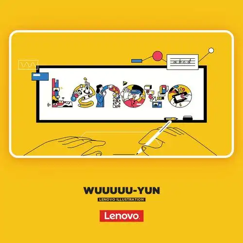 商业插画lenovo品牌创意logo延展