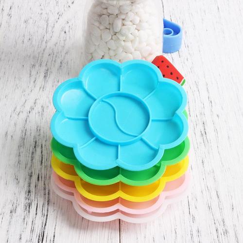 【10个】彩色调色盘梅花形调色碟小脚丫国画水粉水彩绘画颜料盘