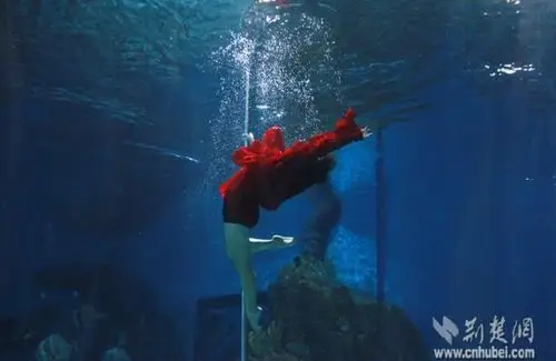 组图武汉女孩水下憋气秀钢管舞