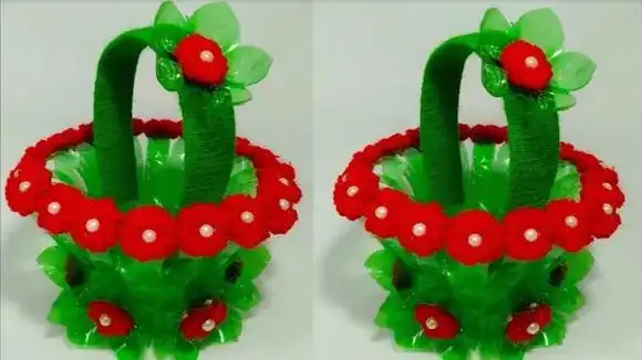 趣味diy,可乐瓶手工制作漂亮的花篮,周末陪孩子来个亲子制作吧