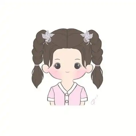 q版头像双麻花辫可爱女生头像附线稿