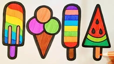 儿童简笔画 一起学画画 简笔画 雪糕简笔画教程