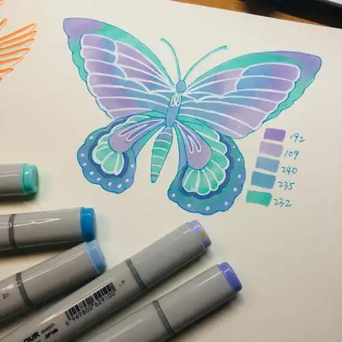 马克笔渐变涂色晕色过渡