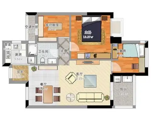 整个户型是90平三室两厅的格局,仅仅只花了6万装修,可以算的上很省钱