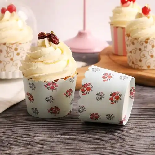 一次性可入烤箱蛋糕纸杯家用蒸蛋糕多种图案可选模型底托纸盒子