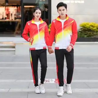 hzcl李宁寕运动套装男女士春秋季团购服装印字校服大码休闲亲nike红色