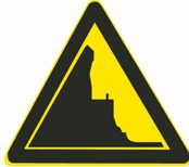 这个标志是何含义? a. 堤坝路b. 傍山险路c. 落石路d. 临崖路
