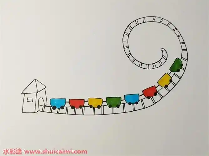 过山车怎么画过山车简笔画简单又漂亮彩色