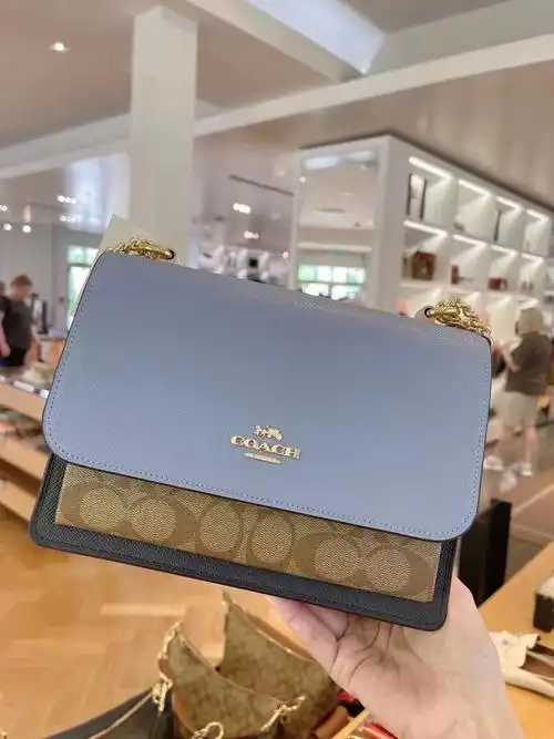 9898coach婴儿蓝拼色97klare风琴包97这颜色绝美78非常的