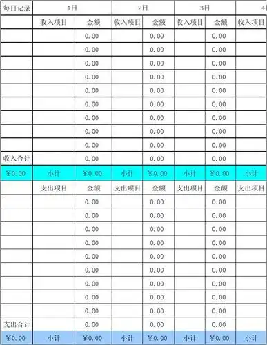 店面收入明细表