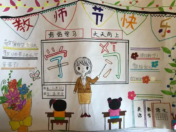 三(6)班感念师恩之手抄报展