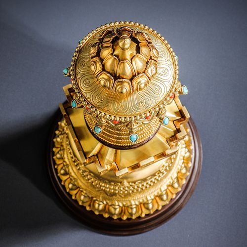 噶当塔佛塔纯铜舍利塔摆件西藏密宗家用佛堂供奉摆件