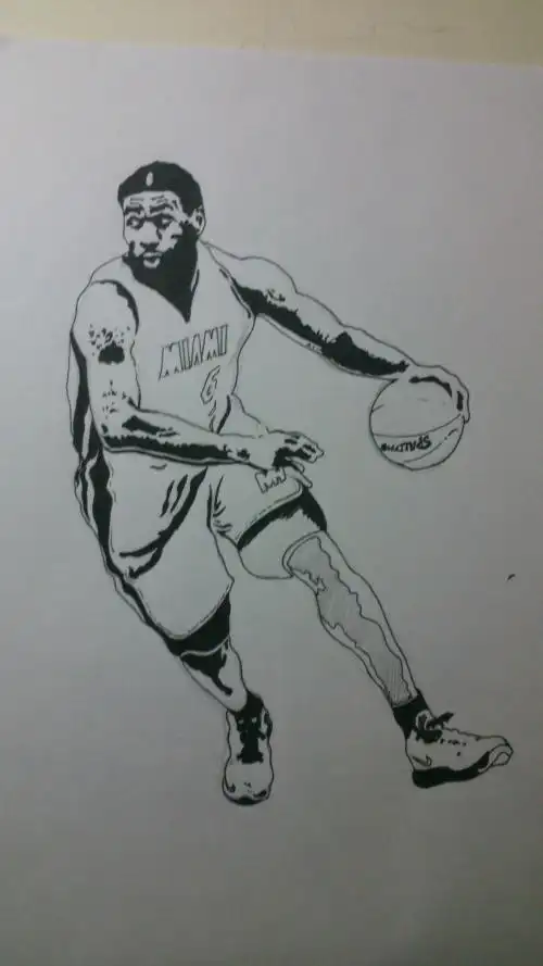 詹姆斯简笔画彩色nba詹姆斯简笔画篮球运动员 勒布朗詹姆斯--简笔画