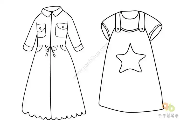 女孩漂亮连衣裙简笔画
