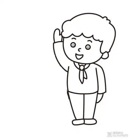 【简笔画】小学生敬礼简笔画 分步画法