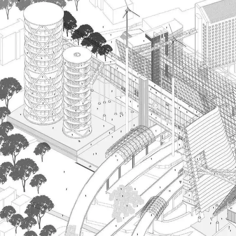 未来垂直城市设计|城市设计留学作品集指导 该项目提出了100年后