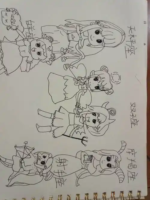 可爱的12星座卡通画