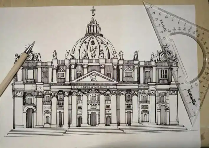 西方建筑手绘练习