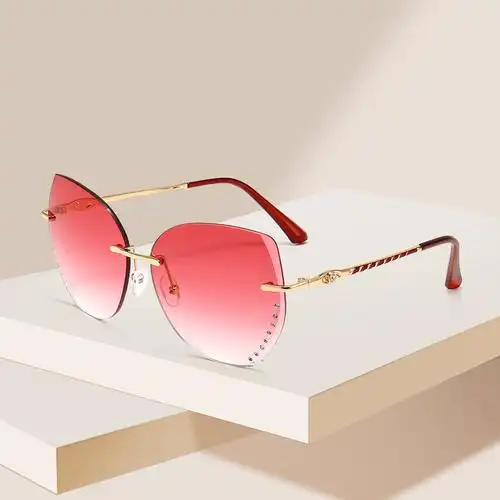 无框镶钻眼镜图片