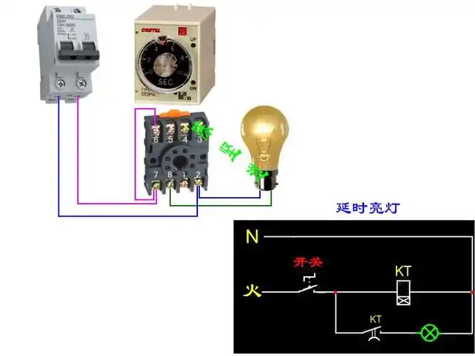 st3时间继电器接线怎么样接吗?教接入电和接出电,怎么样接,简单点的