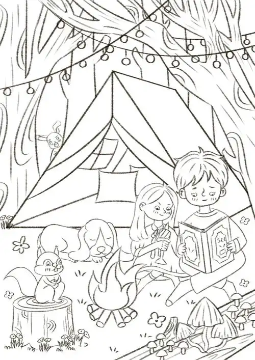 去露营(23)场景插画
