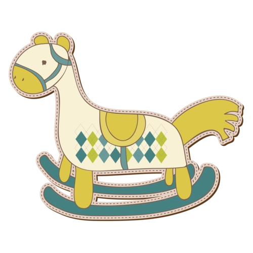 卡通可爱小马摇摇马图片