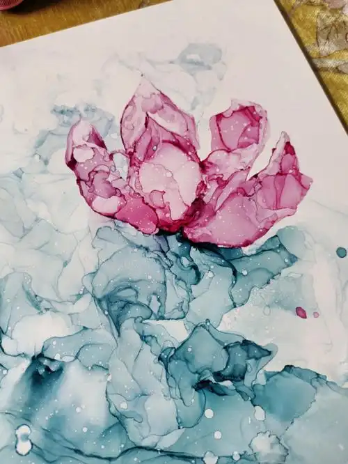 酒精墨水画创作