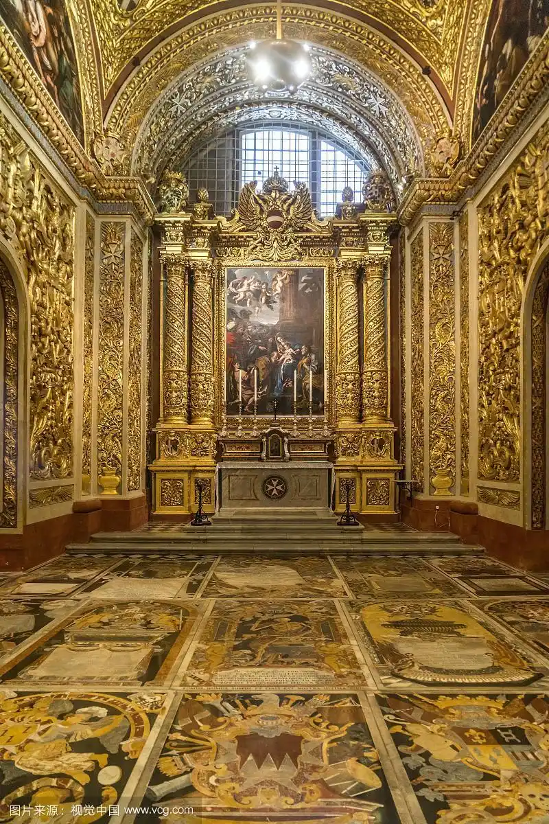 宏伟的教堂,罗马天主教圣约翰大教堂内部,瓦莱塔,马耳他,欧洲