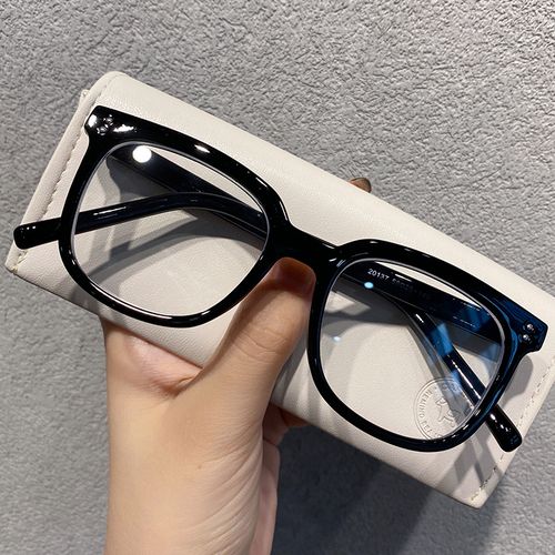 gm黑框眼镜男潮黑色大框眼镜框近视防蓝光辐射防蓝光镜