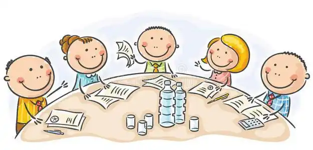 圆桌会议卡通图片