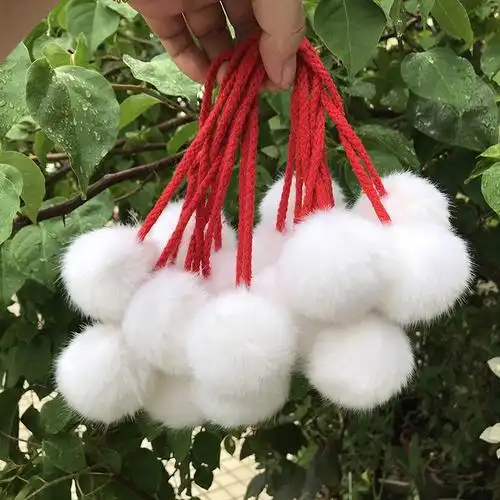 虎门厂家优惠丝带毛绒球织带箱包绒布球书签pompon手袋吊饰毛绒球