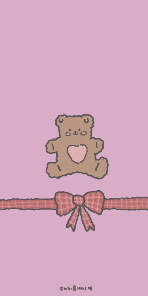 可爱小熊壁纸 我好喜欢这个配色( . )