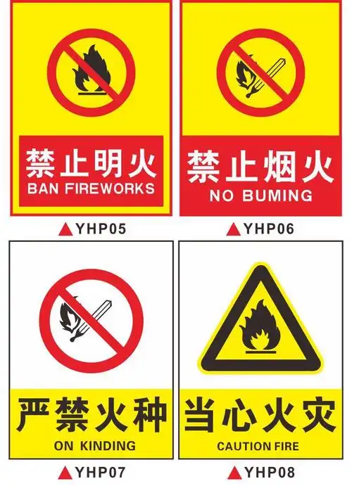 唯诚安全用火注意防火严禁火种明火安全警示牌严禁烟火当心火灾安全标