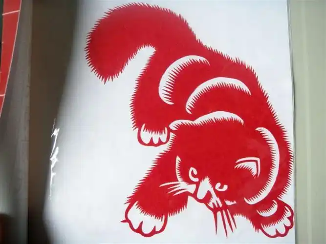 转 民间传统手工剪纸欣赏手工剪纸 小猫怎么剪转载民间传统手工剪纸