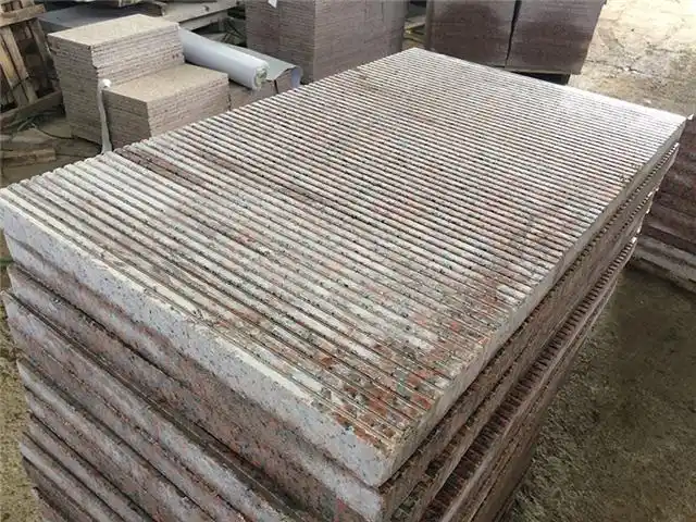 枫叶红石材帽石防滑板拉丝面机刨面高铁站台板价格实惠