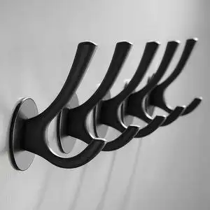 衣柜挂衣钩鞋柜挂钩衣帽钩创意玄关门口壁挂墙壁单个黑色小荏悻7