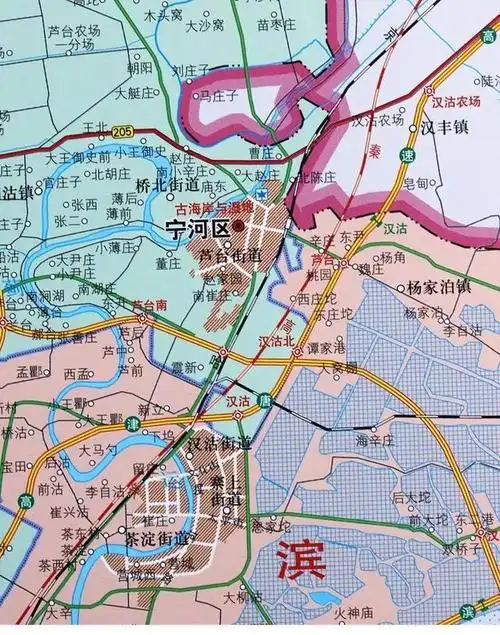 原天津市汉沽区,现在的滨海新区,位于天津东部沿海,蓟运河在这里从北
