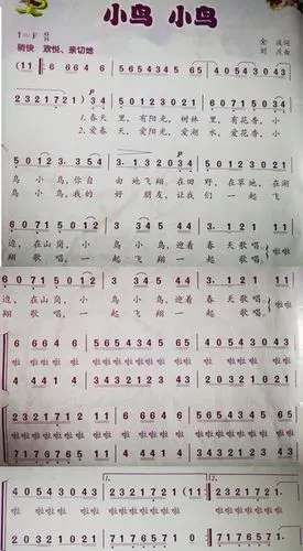 歌谱《小鸟 小鸟》简谱
