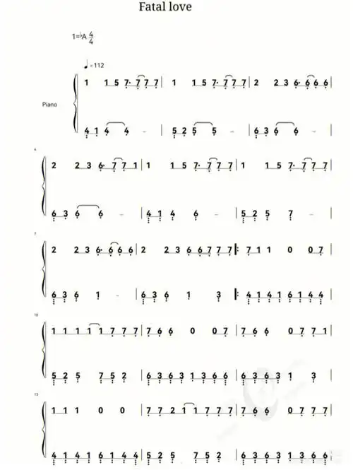 fatallove简谱