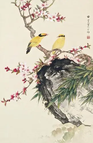 国画高清大图0001田世光工笔花鸟画图集tif格式真迹扫描大图超高清