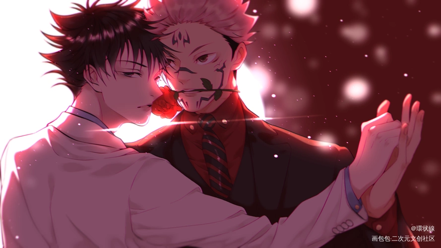 scent of love_咒术回战宿伏伏黑惠两面宿傩日系同人板绘插画绘画作品