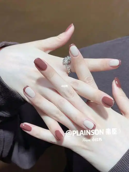 秋冬超温柔的可可跳色法式美甲☕简约百搭