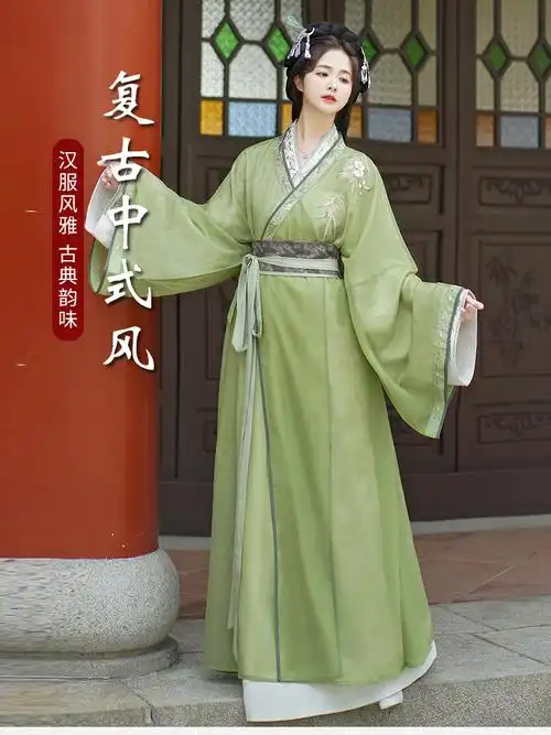 实拍汉服女战国袍日常直裾袍套装 - 17网