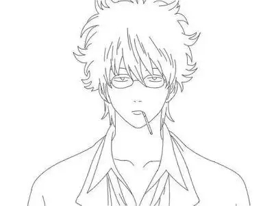 银时||银魂||线稿||橡皮章素材