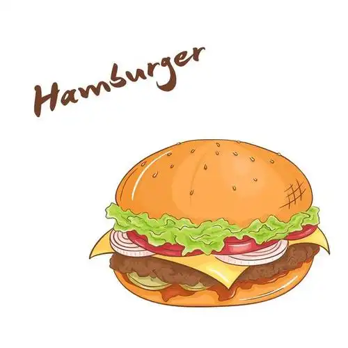 插画,隔绝,卡通,迅速,汉堡包