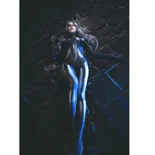 mj毒液女黑猫共生体角色扮演 舞台服演出服表演服连体紧身衣