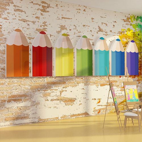 画室布置美术教室幼儿园环创主题文化墙材料教育培训机构墙面背景