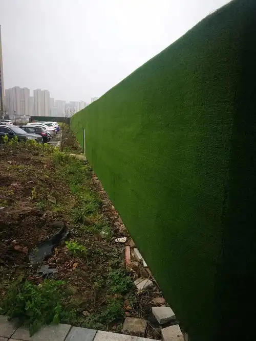 咱们一般常见的围挡绿化通常用草坪可以选择密度相对低的,高度矮的