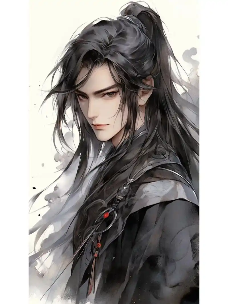 水墨古风系列|英俊潇洒的黑衣美男0505