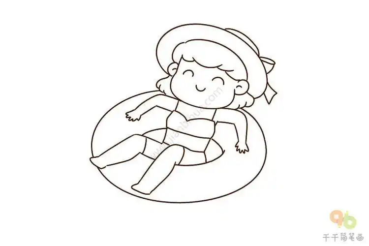 儿童暑假游泳简笔画